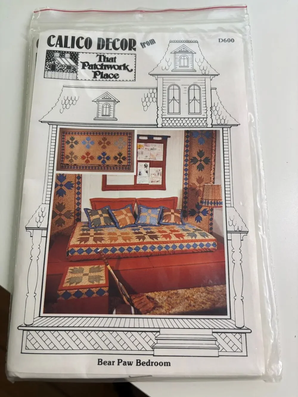 Vtg Bear Paw BR Quilt pattern Calico Decor NEW Uncut